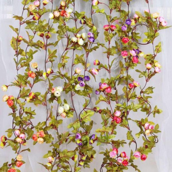 

2.2m artificial flower vine fake silk rose ivy flower for wedding decoration artificial vines hanging garland home decor