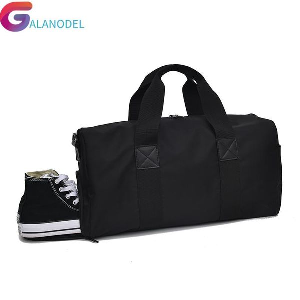 

duffel bags nylon travel handbag couple shoulder hand luggage men women fashion black duffle bag bolsa de viaje