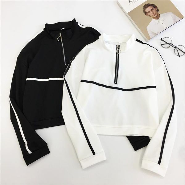 

women's hoodies & sweatshirts 2021 fashion women casual long sleeve zipper shirt hooded sweatshirt, Black