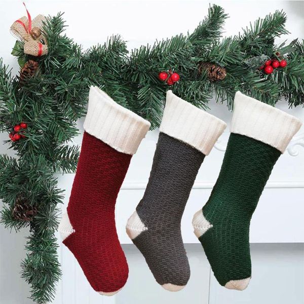 

christmas decorations gift bag pendant socks knitted woolen ornaments candy
