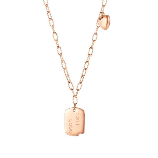 

pendant necklaces fashion heart-shaped necklace rose gold color stainless steel jewelry for woman gift not fade wholesale, Silver