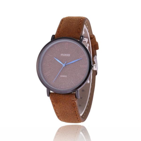 

wristwatches luxury frosted belt leather watches women men lovers fashion dress quartz wrist watch, Slivery;brown