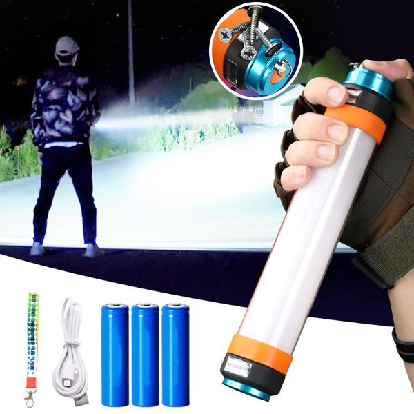 

usb high power rechargeable led with a magnet 18650 torch lantern camping light work waterproof lamp