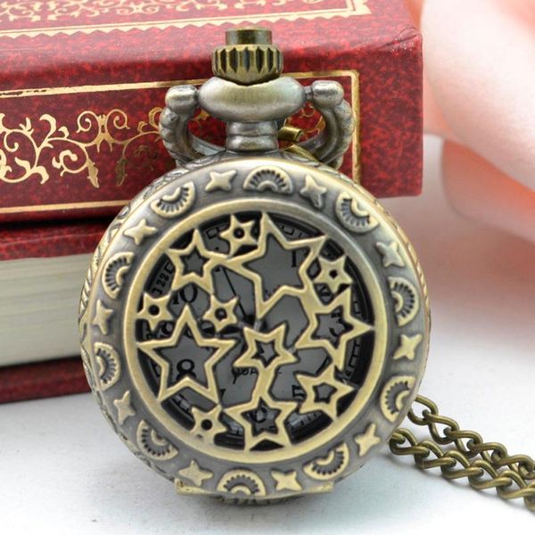 

wristwatches 1pcs copper pocket watch 2021 simple multi-style case cover digital scale vintage quartz grandpa necklace gift a5, Slivery;brown