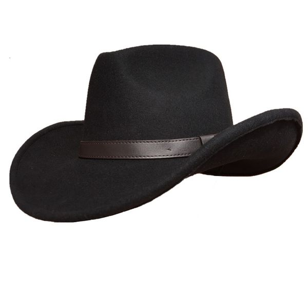 

2021 new cowboy black wool felt western hat for men women vndu, Blue;gray