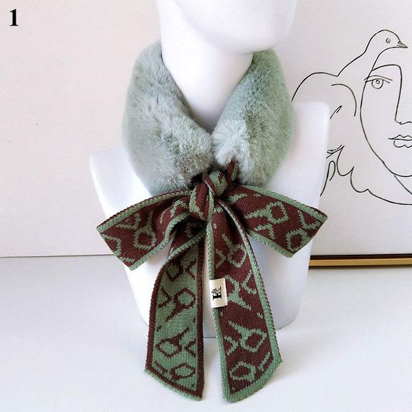 

scarves long skinny knitting neck collar women faux fur warmer crochet knitted geometric patterns plush scarf, Blue;gray