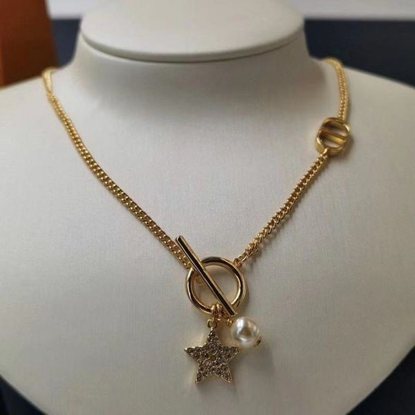 

family fashion earrings female net red star double layer bracelet pearl necklace, Black