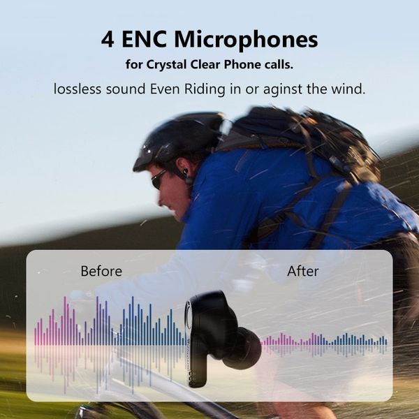 

1more omthing aireo002bt tws bluetooth earphone in-ear wireless earbuds touch control voice assistant with 4 enc microphone