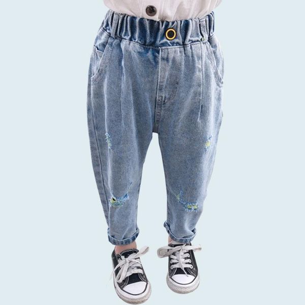 

jeans baby girl with hole casual toddler kids girls spring autumn kid clothes, Blue