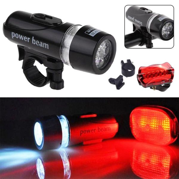 

5 led bicycle front head light+tail light set waterproof road mtb mountain bike rear light cycling lamp bicycle accessories
