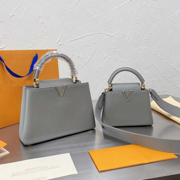 

large-capacity handbagsladies handbags shoulder bags purse fashion plain cowhide genuine leather litchi pattern removable strap