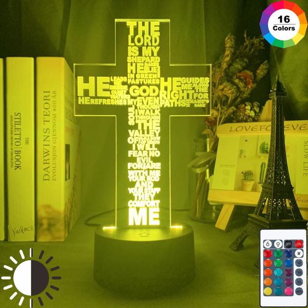 

night lights the holy bible psalm poem christian cross led light for church decor gift christians bedroom table lamp jesus