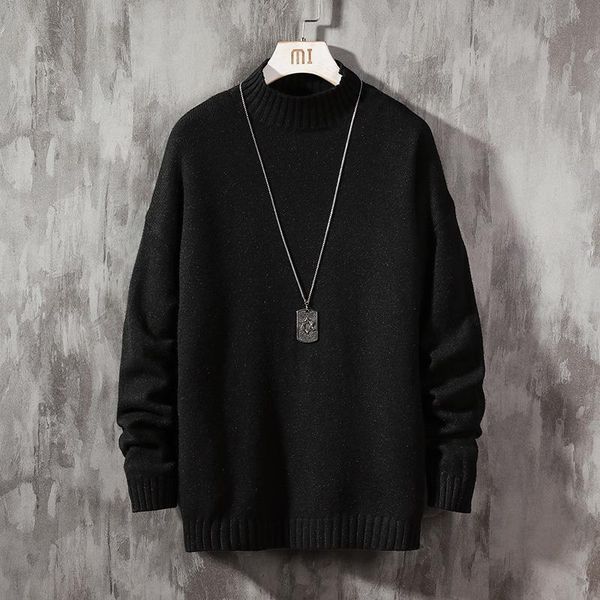 

men's black sweaters spring autumn winter clothes 2021 pull oversize -4xl 5xl korea style casual standard pullovers, White;black