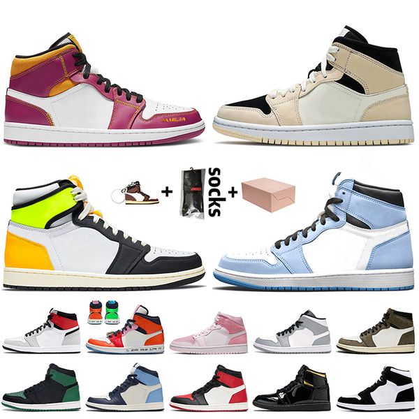 

with box 2021 new 1s basketball shoes jumpman 1 familia barely orange high og volt university blue digital pink women mens trainers sneakers