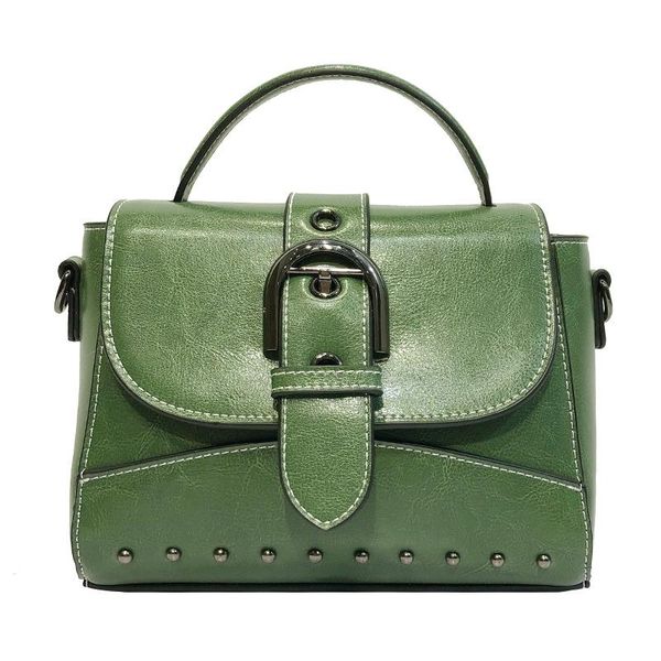 

waist bags genuine leather women handbag burnished female shoulder bag rivet fashion belt decoration luxury lady