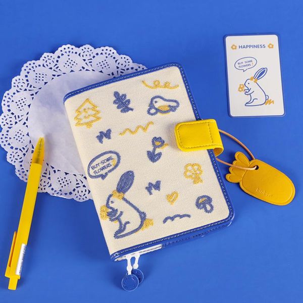 

notepads handbook color inside page cute innocent little card incud notebook dotted journal book a6 embroidery/pu material, Purple;pink