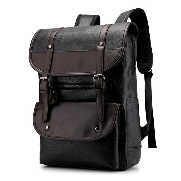 

backpack men's vintage leather men bag lapbagpack 15.6 inch notebook backpacks for school bags casual travel mochila
