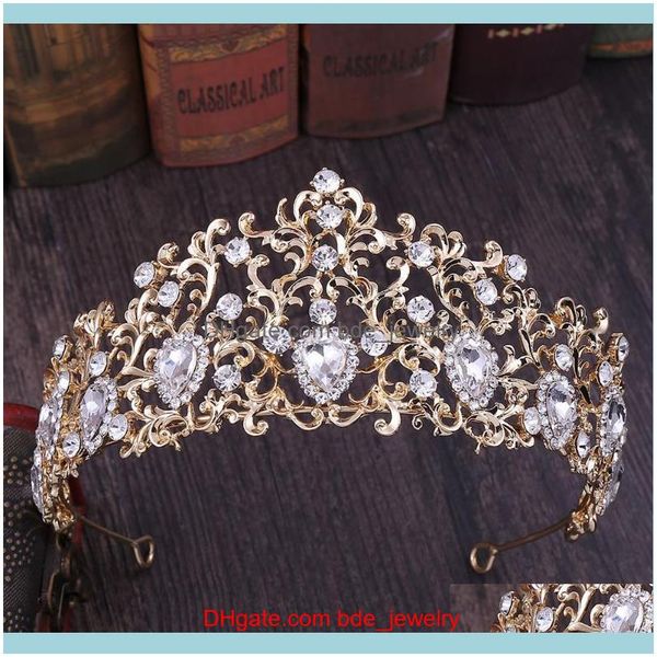 

hair jewelryhair clips & barrettes vintage red crystal wedding tiaras crowns for women rhinestone bridal headwear pageant diadem baroque jew, Golden;silver