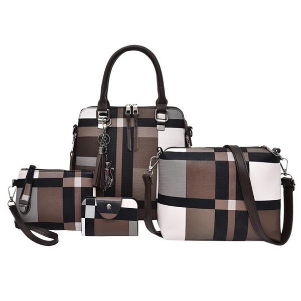 

women packages fashion contain women handbag plaid composite shoulder bag for four 2021 bags bag bolso#h30 nkijo