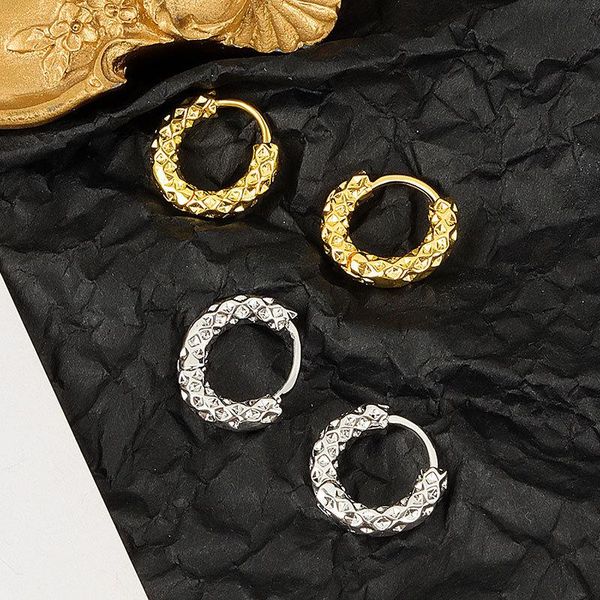 

hoop & huggie binmonray 925 sterling silver geometric car flower starry ear ring bone buckle women shining pretty girl jewelry, Golden;silver