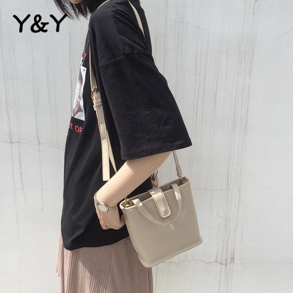 

cross body y&y korean ins simple all-match small women bag handbag casual shoulder messenger female bucket solid bags
