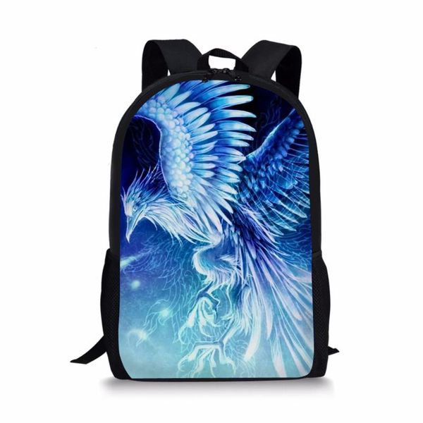 

backpack injersdesigns fashion ice phoenix printing women men travel school animal pattern bags teenager mochila