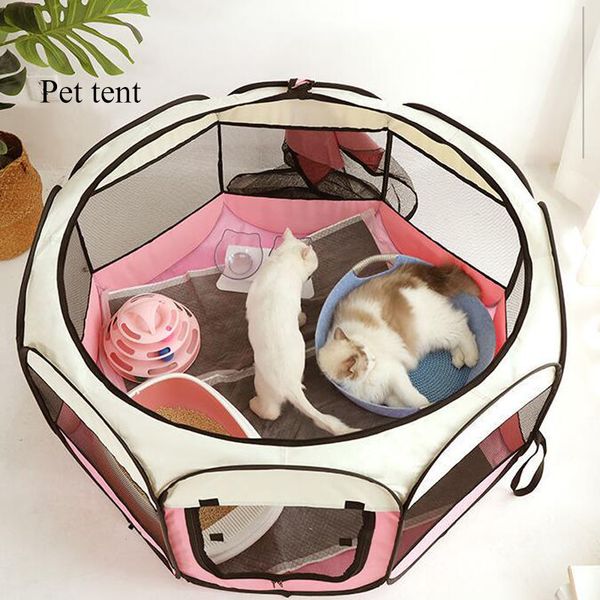 

octagona cage pet tent portabe coapsibe dog house cat game fence simpe operation outdoor octagona fence