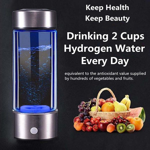 

400ml hydrogen-rich water cup lonizer alkaline maker rechargeable super antioxidants orp hydrogen bottle