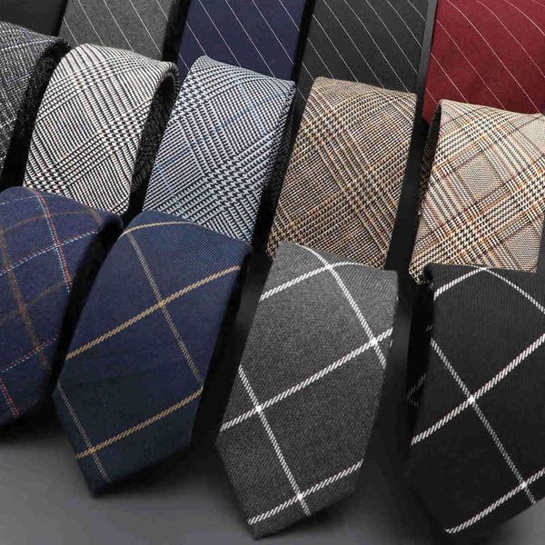 

mens classic cotton ties handmade skinny 6cm neck tie plaid solid color striped narrow business shirt accessories y1229, Blue;purple