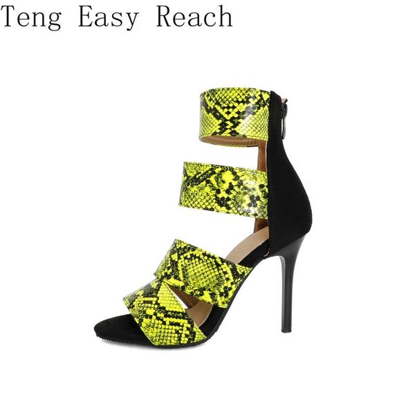 

snake summer shoes woman pumps high thin heels gladiator pumps party shoes prom black green pink orange 35 36 37 38
