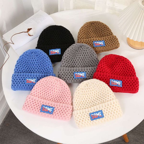 

hat autumn and english standard warm knitted female leisure student soft sister couple trendy wool, Blue;gray