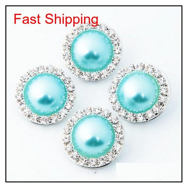 

chunks 18mm ginger snaps crystal rhinestone faux pearl charm diy jewelry fit snap button bracelet necklace jewelry jllftp bdegarden, Golden;silver