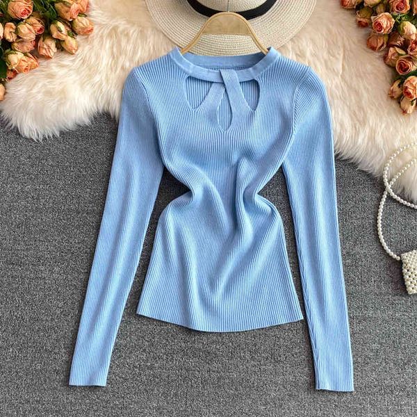 

women's sweaters female shirt with long sleeve design, knitted or crocheted jumper round collar, thin nightgown korean autumn women&#03, White;black