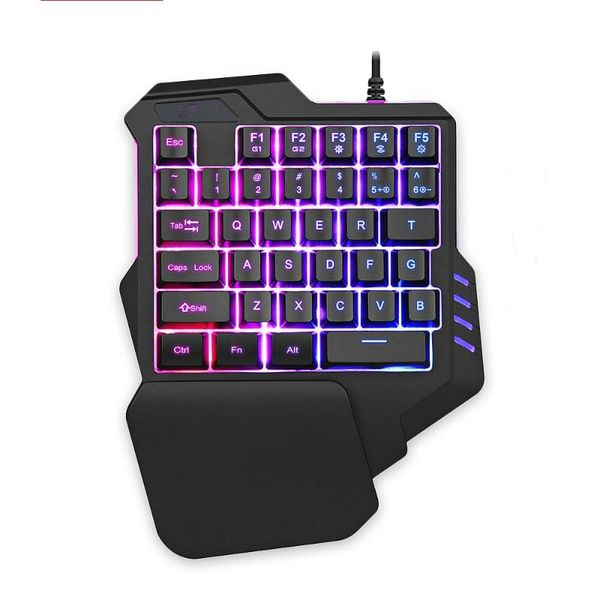 

keyboards one-handed gaming keyboard rgb backlit portable mini keypad ergonomic game controller for pc ps4 gamer
