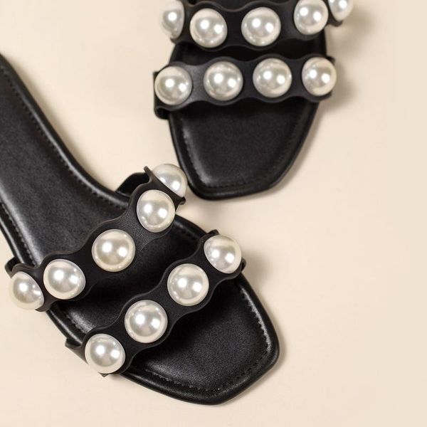 

slippers big size women summer flip-flops flip flops fashion female flats slides footwear, Black