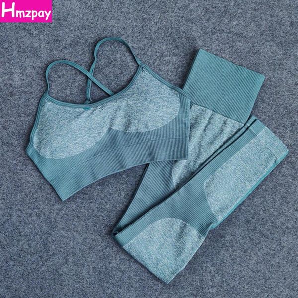 

yoga outfit seamless wear fitness suit sports bra high waist leggings 2-piece running set sportswear