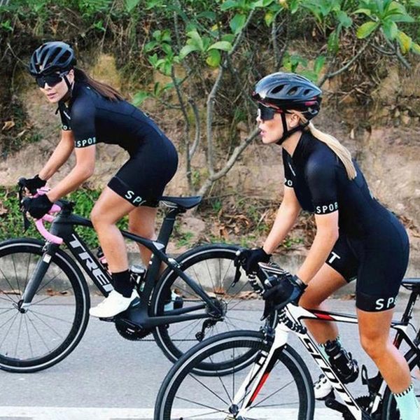 

racing sets summer bike jumpsuit cycling jersey women bicyle triathlon clothing skinsuit short sleeve breathable team outfit kit, Black;blue