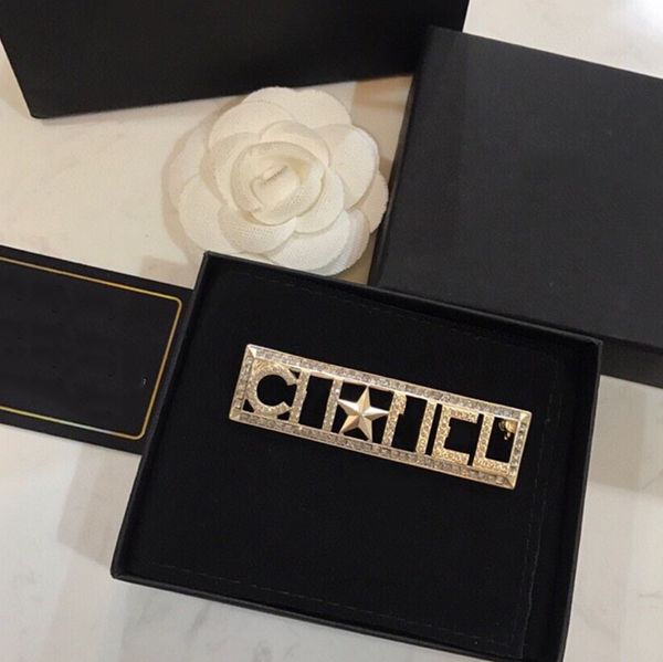 

l-c5 women designer brooches classic letter logo square brooch luxury jewelry wholesalemother's day gifts, Gray