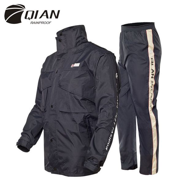 Qian impermeável capa de chuva mulheres / homens terno casaco de chuva ao ar livre capa outdoor mulheres capa de chuva moto camping chuva engrenagem casaco masculino 210320