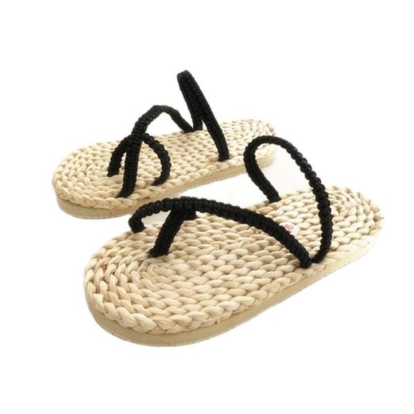 

slippers jarycorn straw shoes with rigorous craftsmanship sandals, Black