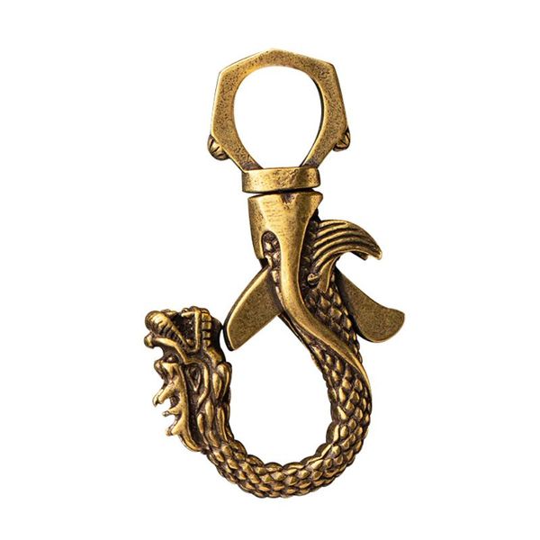 

hooks & rails dragon shape brass car keychain men's personality creative trend retro chinese style handmade motorcycle key decorative ho