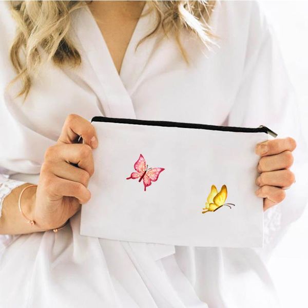 

cosmetic bags & cases butterfly bag for makeup pouch women mini storage travel women's woman handbags kawaii organizer