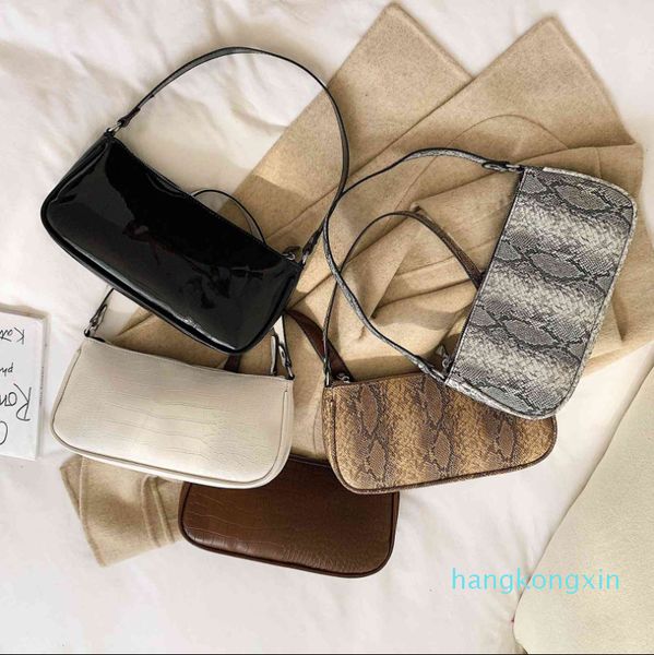 

fashion baguette serpentine pattern shoulder bags for women summer pu leather handbagu4vv