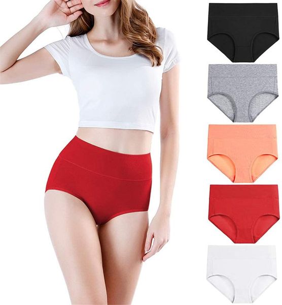 

women's panties women high waisted plus size belly lingeries ladies breathable cotton underwear briefs, Black;pink