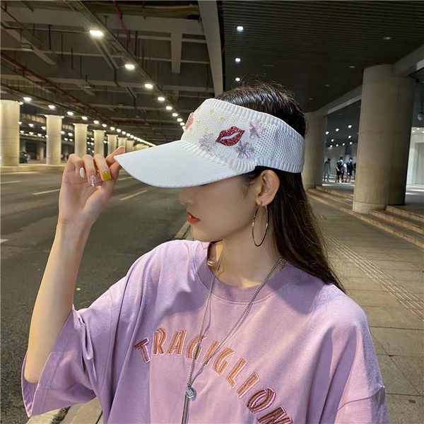 

wide brim hats 2021 sun visor hat women summer fashion sunhat baseball cap sport letter print beach chapeu feminino ladies, Blue;gray