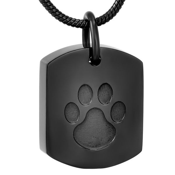 

pet cremation jewelry for ashes stainess steel keepsake necklace dog cat paw memorial urn pendant for women men, Silver