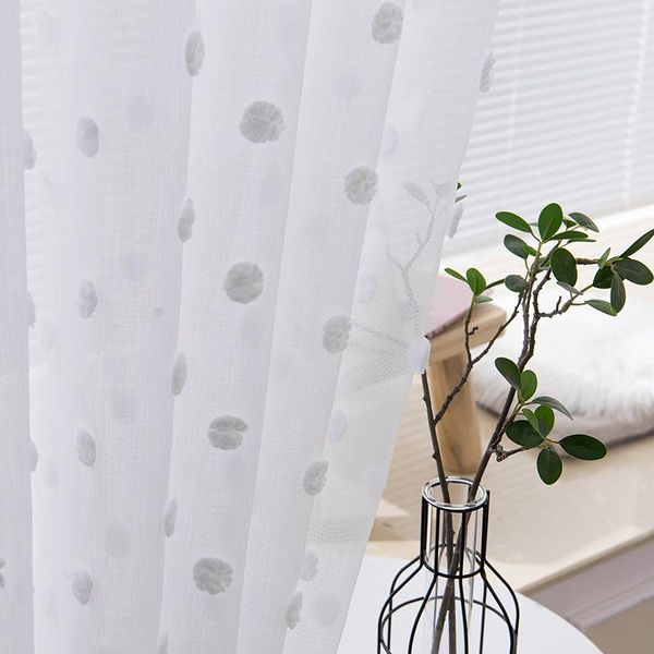 

white lace stereoscopic 3d plush point tulle curtains for living room window screen sheer bedroom valances kitchen drapes curtain &