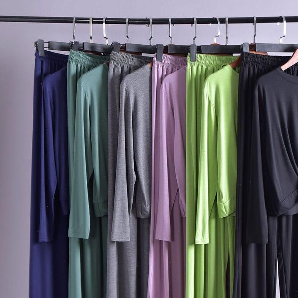 

modal cotton pyjamas long sleeve women sleepwear pajamas set autumn winter home clothes casual pant sleep pyjama femme, Black;red