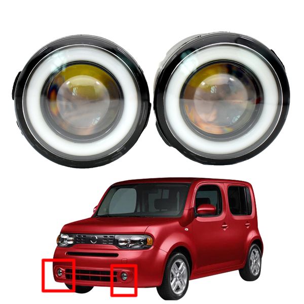 Para Nissan Cube Z12 Hatchback 2010-2014 luz de nevoeiro Alta qualidade par de luzes de corrida diurna LED anjo estilo olho