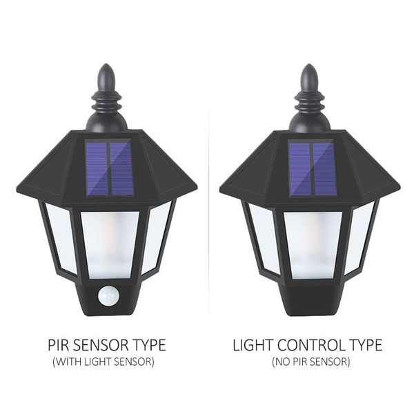 

solar senser light outdoor wall two modes garden flame waterproof street luminaria ce cert warm white lamp lamps